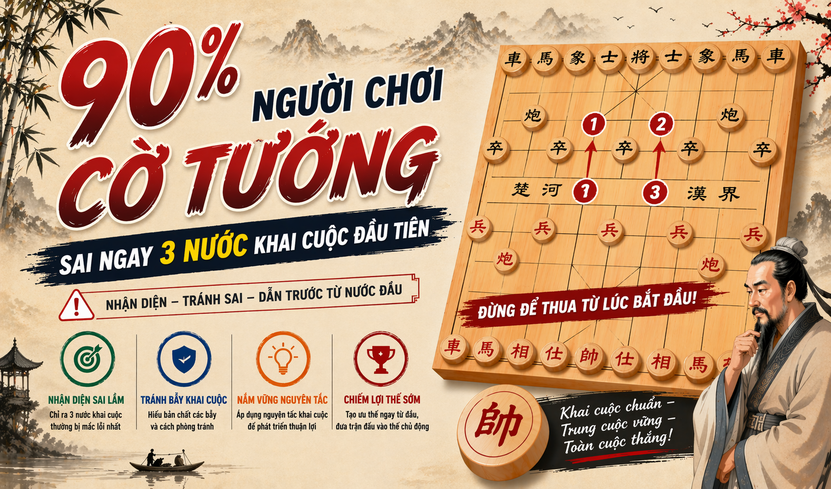 90% Người Chơi Cờ Tướng Sai Ngay 3 Nước Khai Cuộc Đầu Tiên